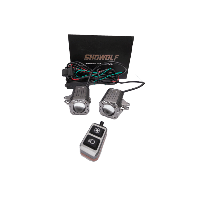 Set 2 proiectoare LED cu lupă pentru motocicletă, dimensiuni